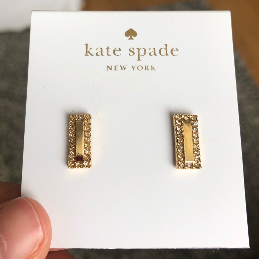 Kate Spade gold stud earrings: brand new.